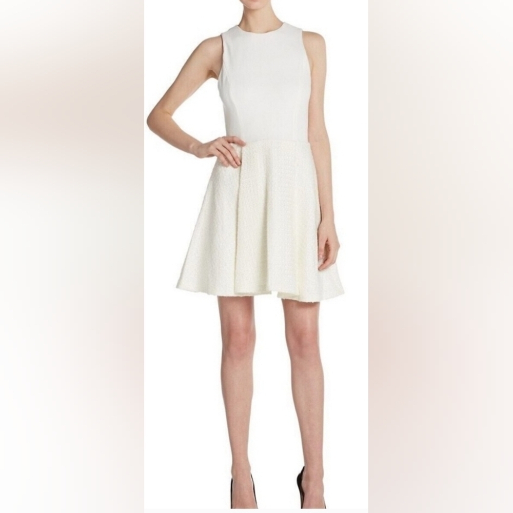 Alice & Olivia CreamElegant Tweed Dress Size XS/S